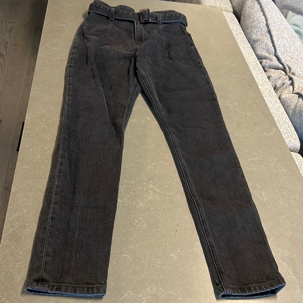 Black reformation jeans with belt